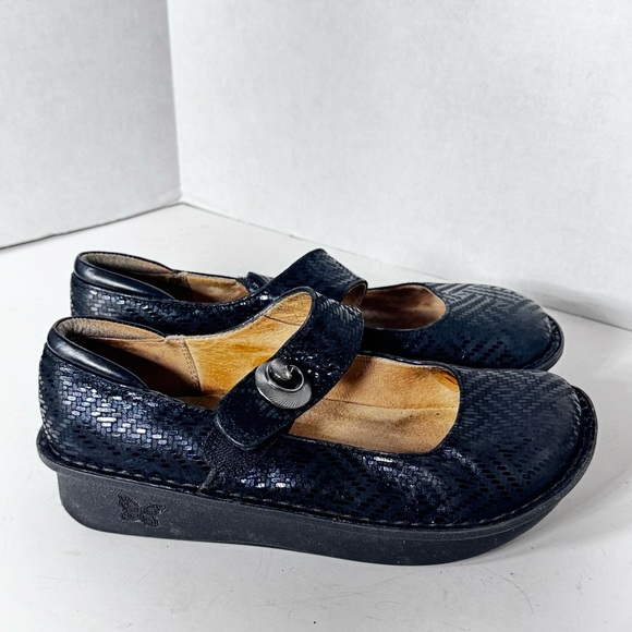 Alegria Shoes - Alegria Paloma Leather Mary Jane Clogs Womens 8/8.5 EU 38 Black Hook and Loop